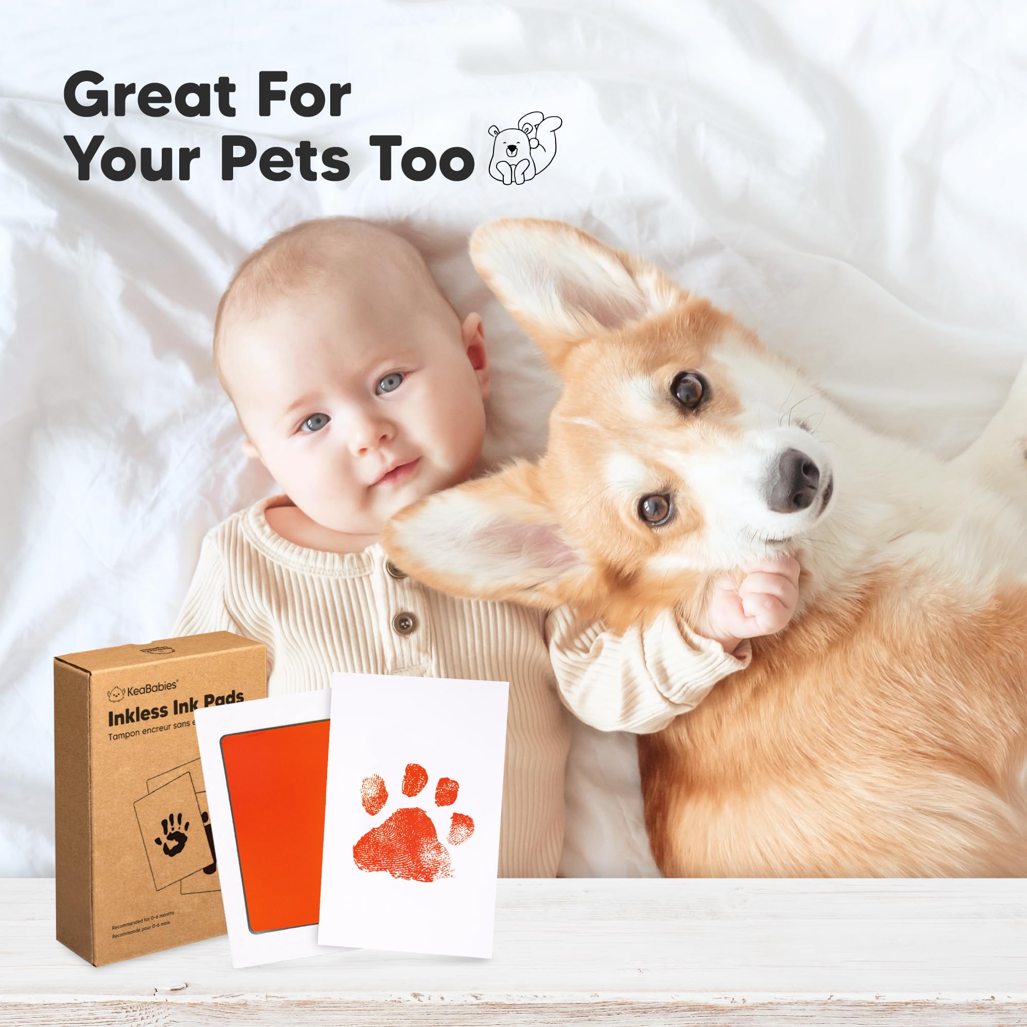 KeaBabies Dog Nose Print for adorable fur-family keepsakes with clean impressions.