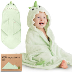 KeaBabies Draco hooded towel close-up shows plush organic cotton terry for gentle newborn drying.