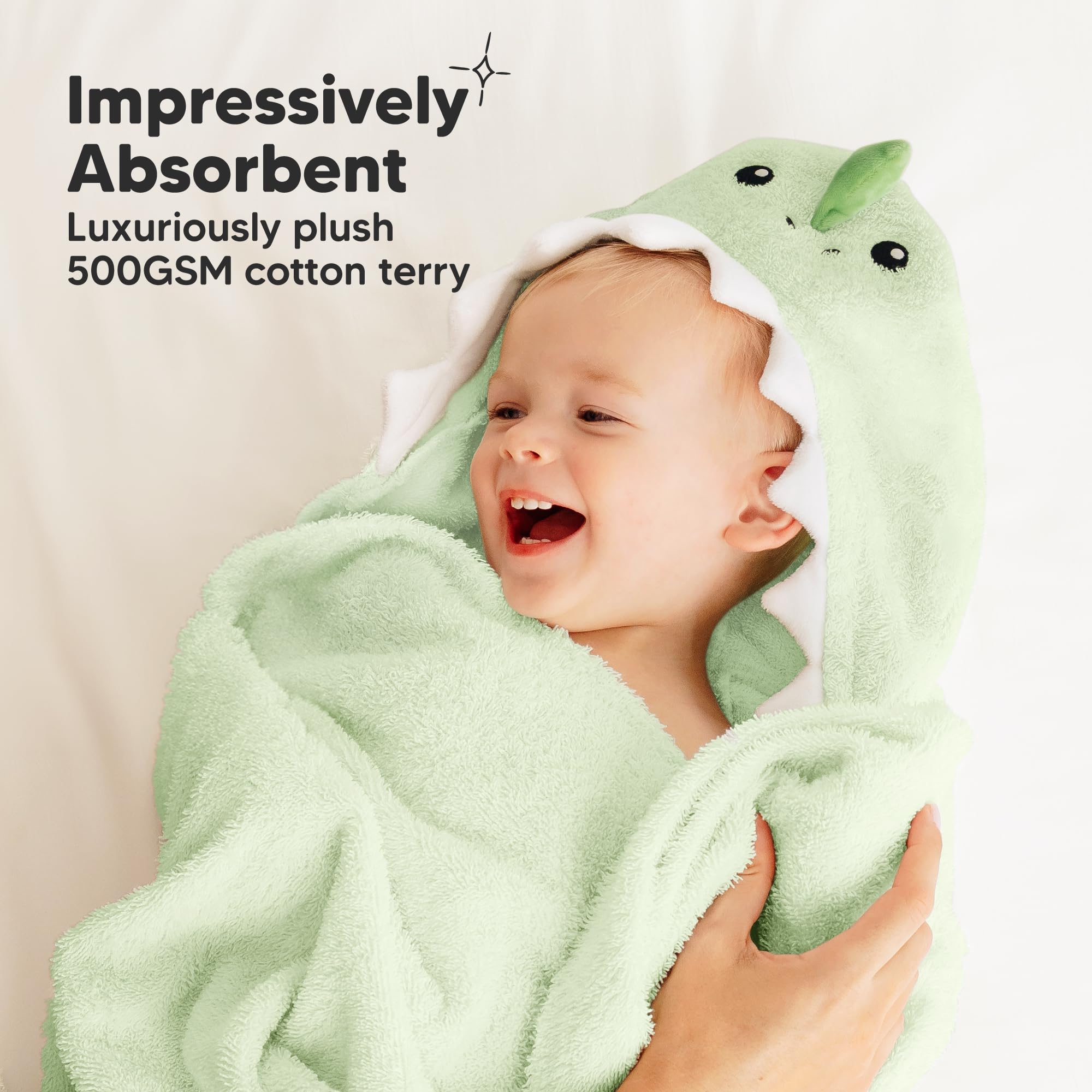 KeaBabies Draco 43x40 inch towel wraps growing toddlers in warmth.
