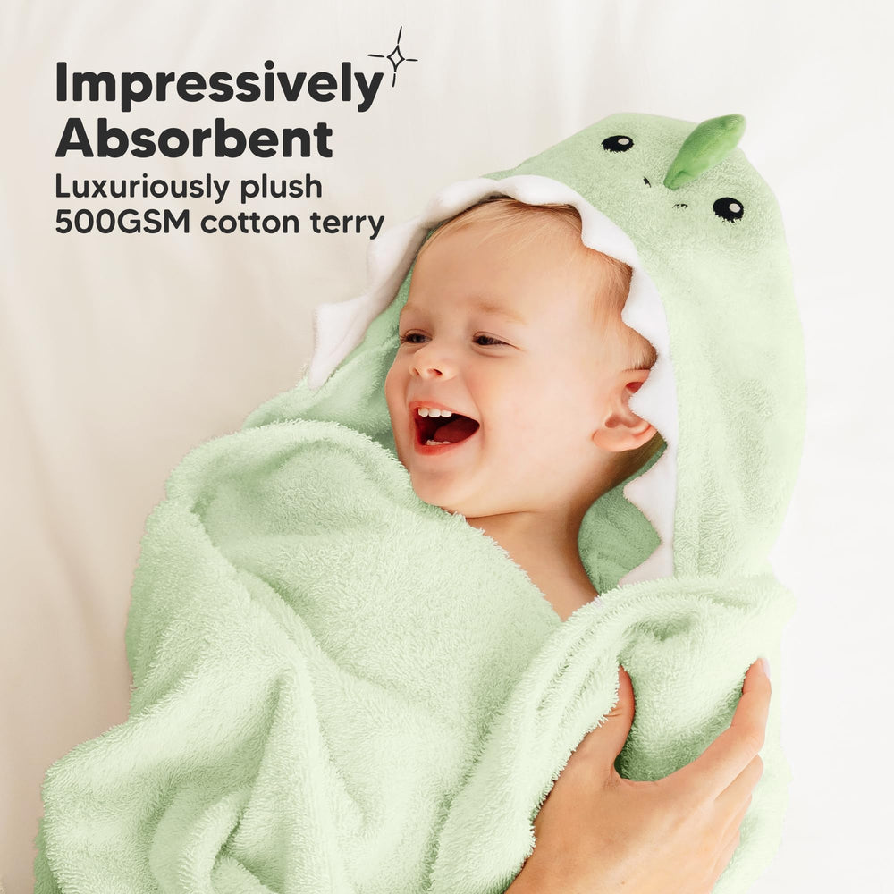 KeaBabies Draco 43x40 inch towel wraps growing toddlers in warmth.