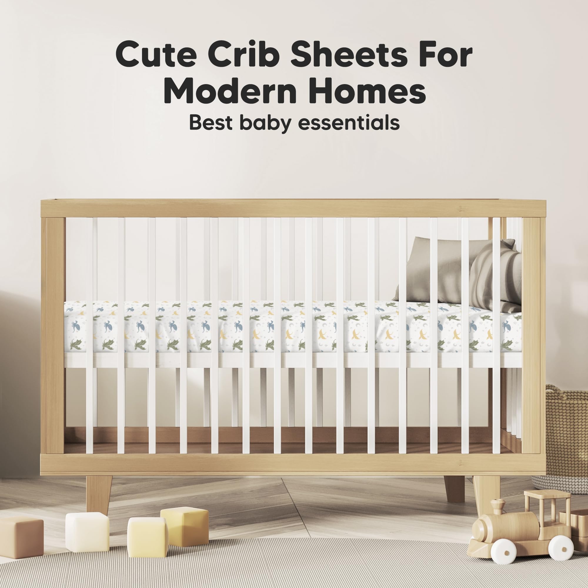 KeaBabies Dragon Tale 52x28 crib fit for standard baby beds.