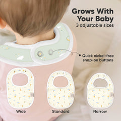 KeaBabies Dreamers adjustable snaps close-up for a comfy, secure fit.