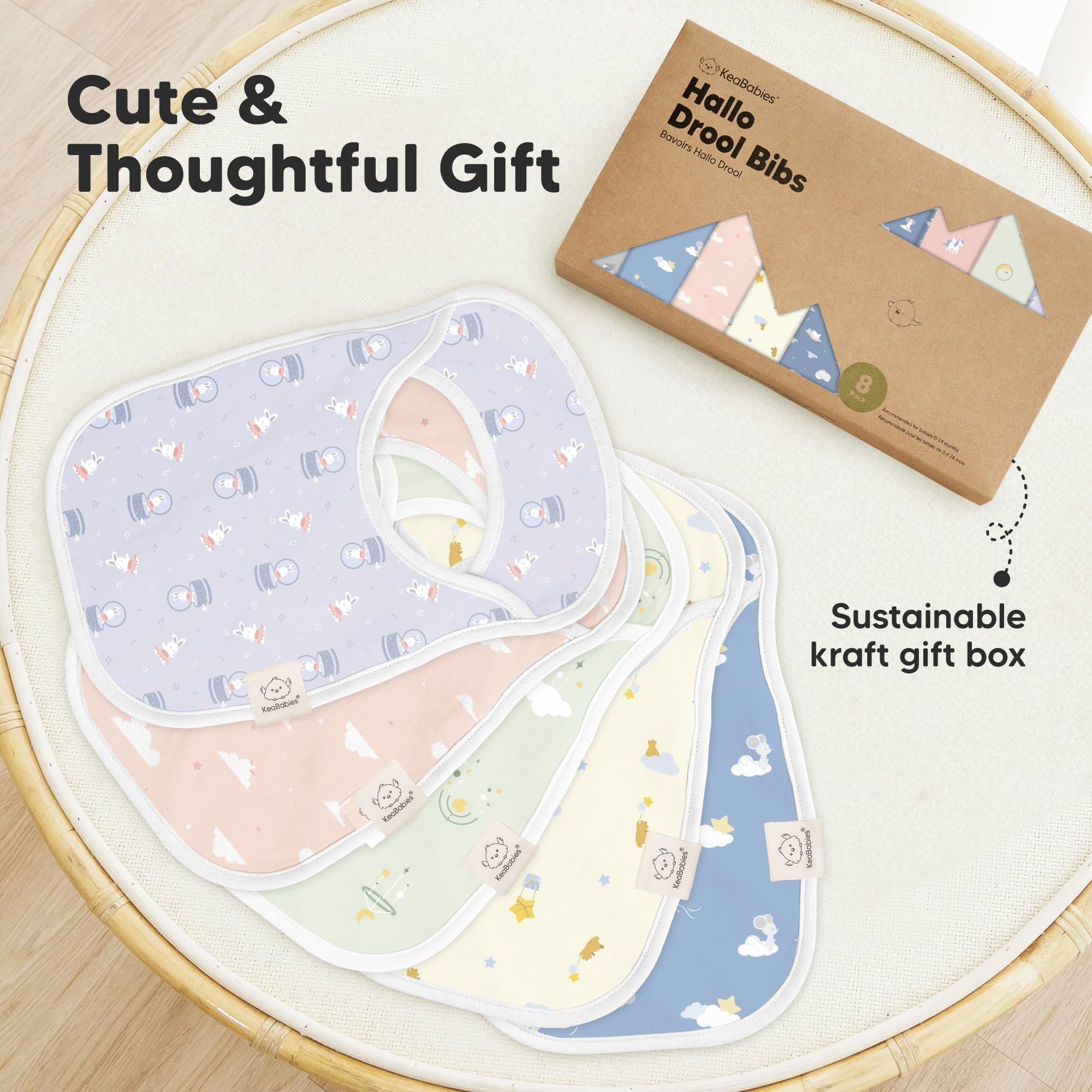 KeaBabies Dreamers bib care and washing instructions