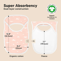 KeaBabies Dreamers bib shows fleece backing for added absorption