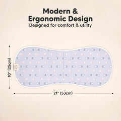 KeaBabies Dreamers burp cloth with figure-8 shoulder design prevents slipping during feeds.