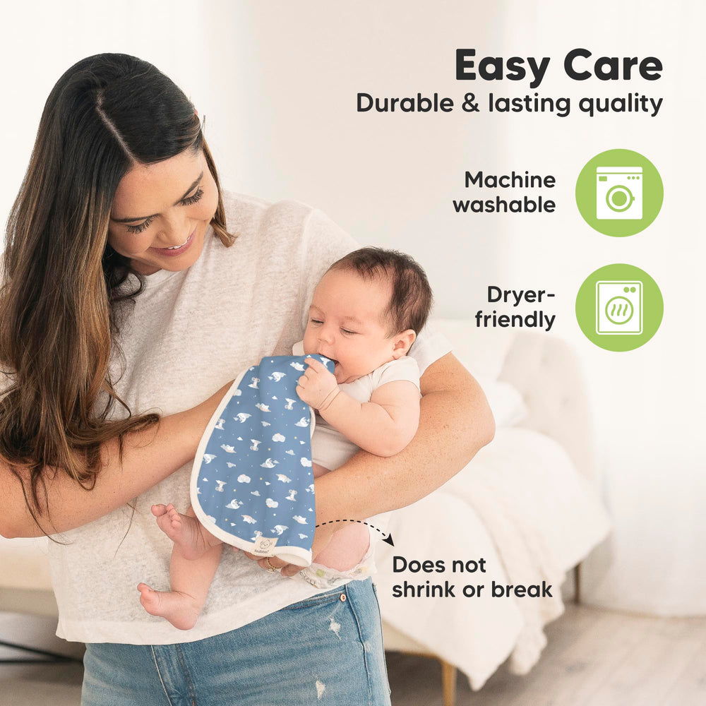 Gender-neutral Dreamers design coordinates with any baby outfit.