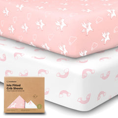 KeaBabies Dreamland 2-pack packaging shows durable nursery sheets ready for use