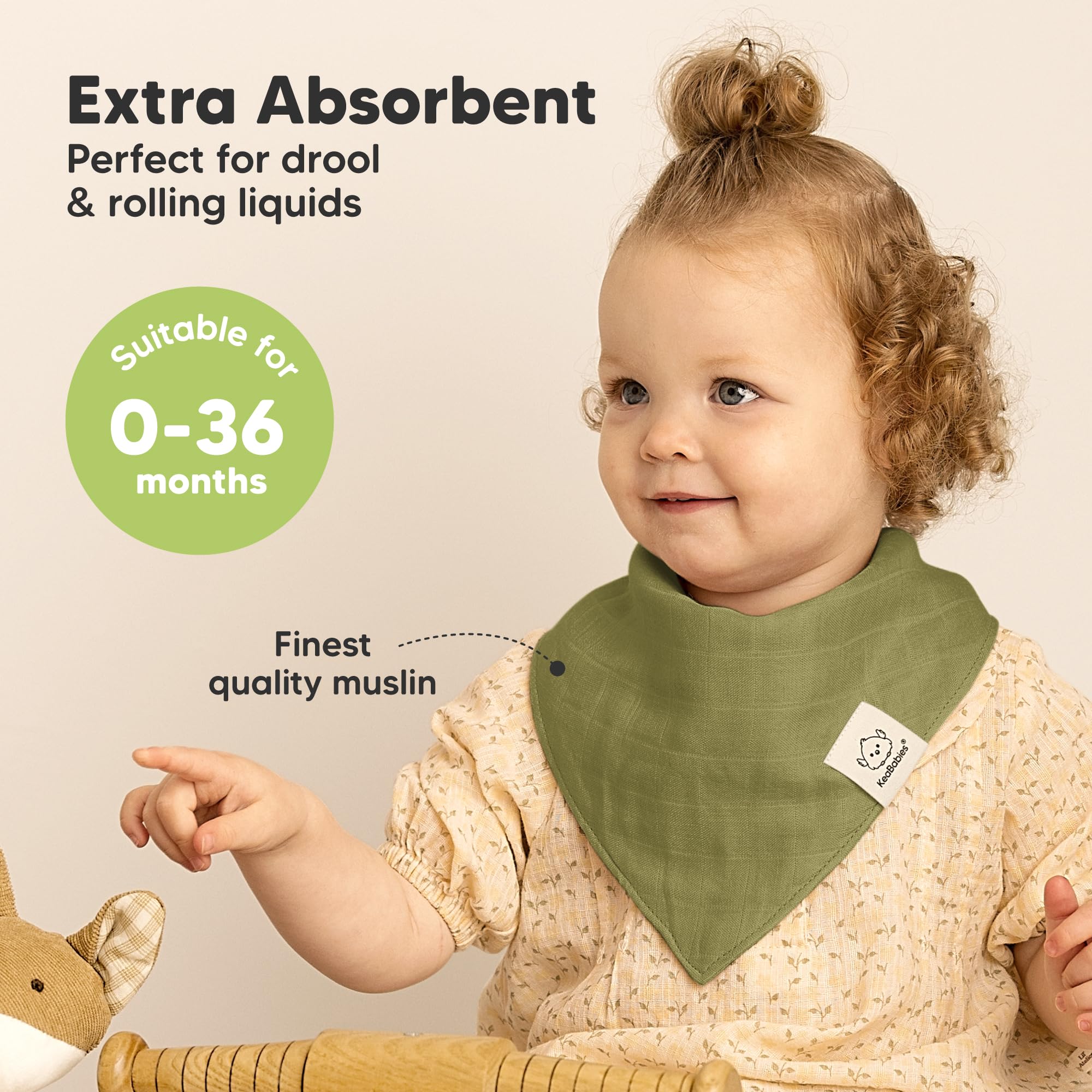 KeaBabies drool bibs with triangle style for quick dry and comfort