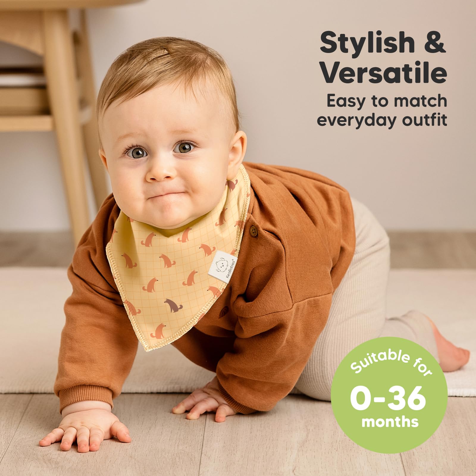 KeaBabies dual-layer cotton with fleece back for extra absorbency.
