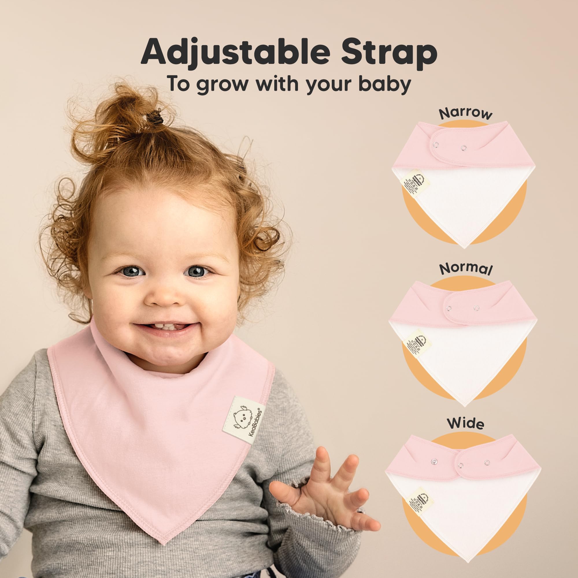KeaBabies dual-layer organic cotton bibs deliver high absorption during teething sessions.
