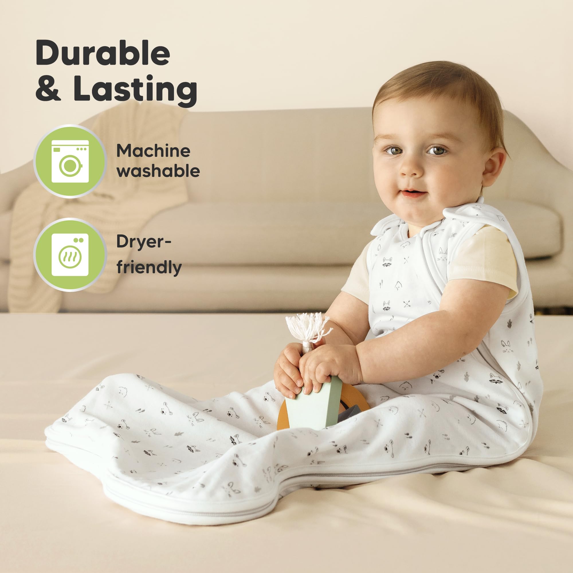 KeaBabies durable fabric withstands machine wash