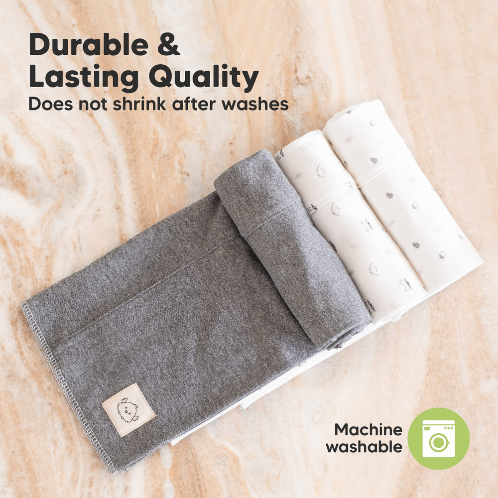 KeaBabies durable machine-washable burp cloths maintain softness after washes.