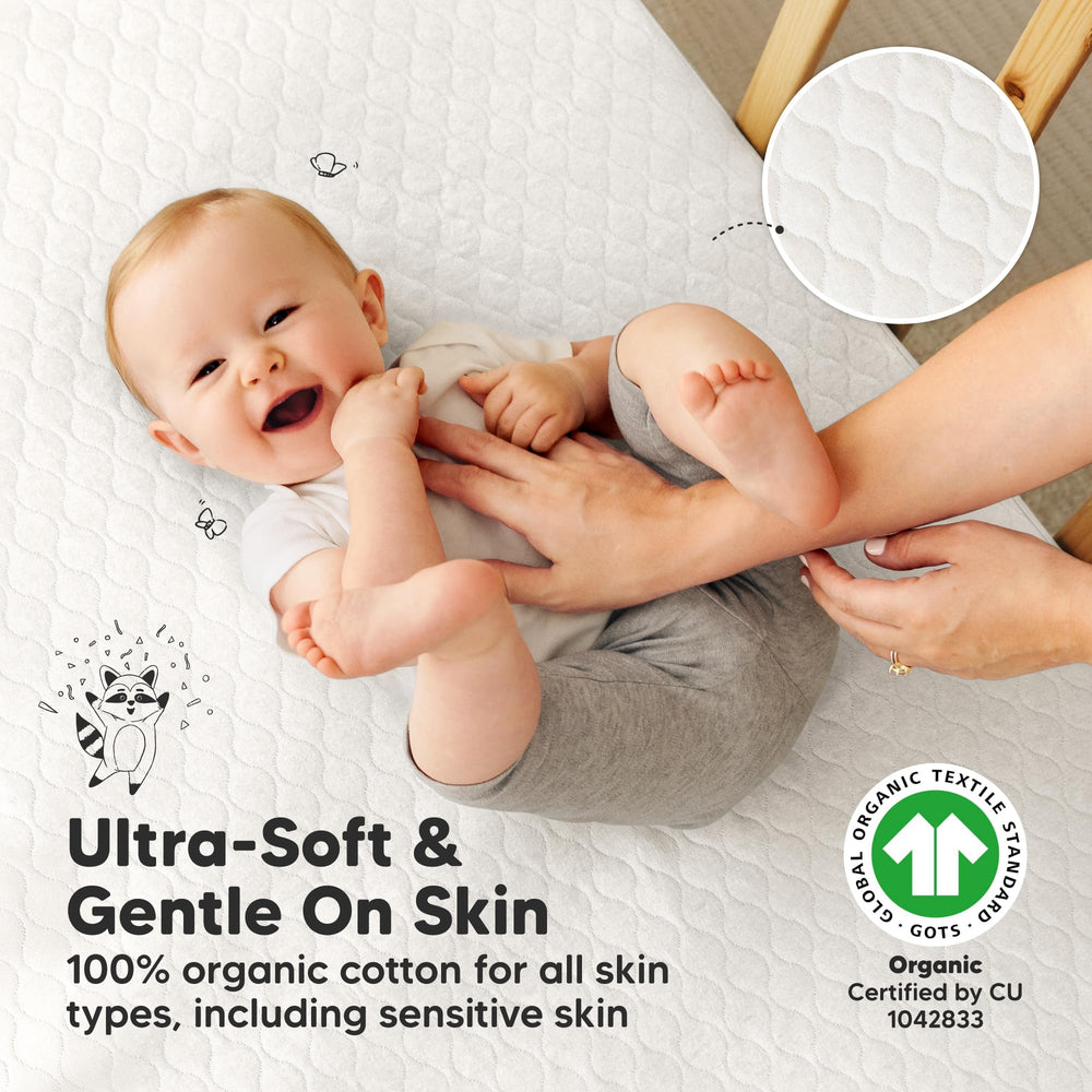 KeaBabies durable, machine-washable crib protector stands up to busy laundry.