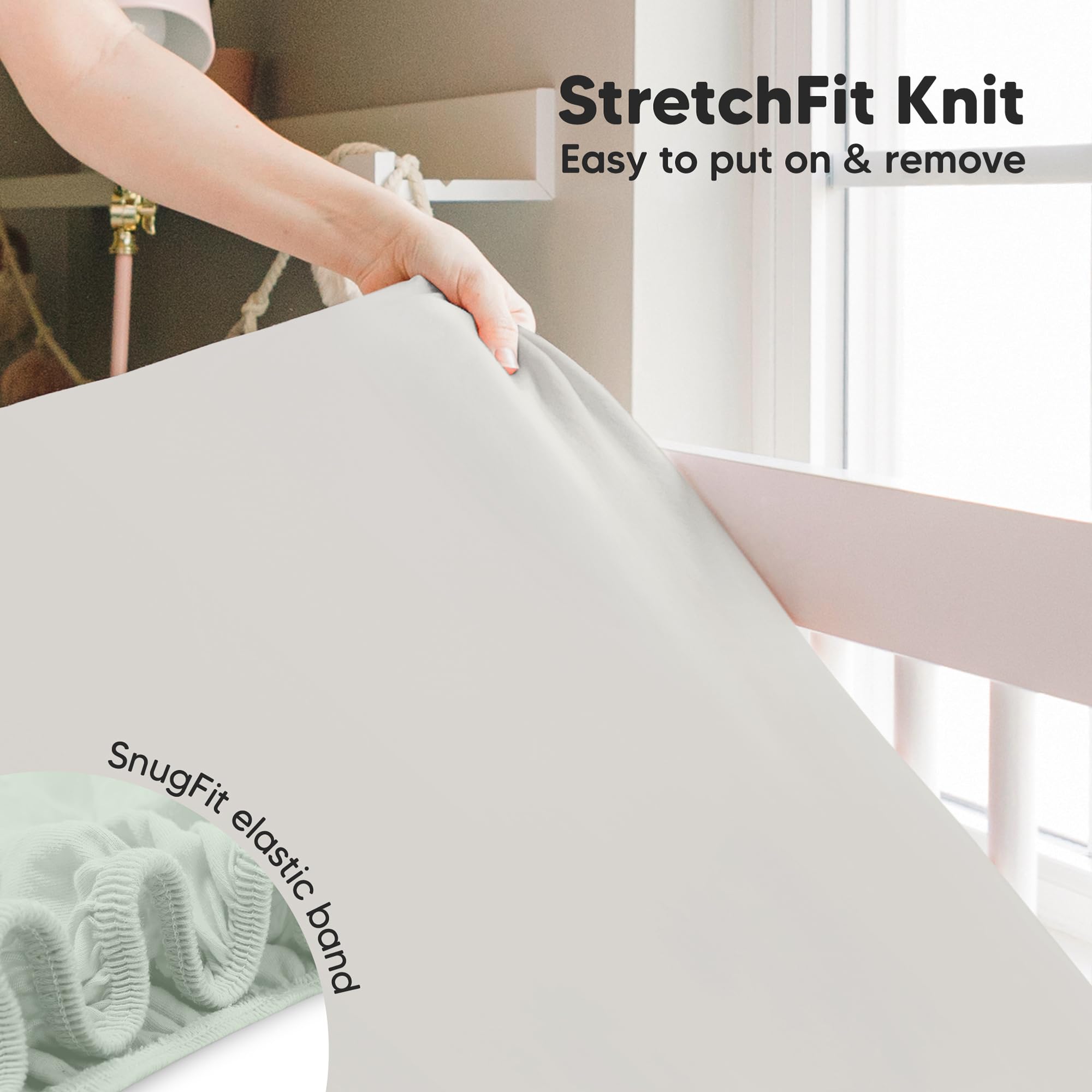 Durable KeaBabies crib sheet ready for washing and daily use