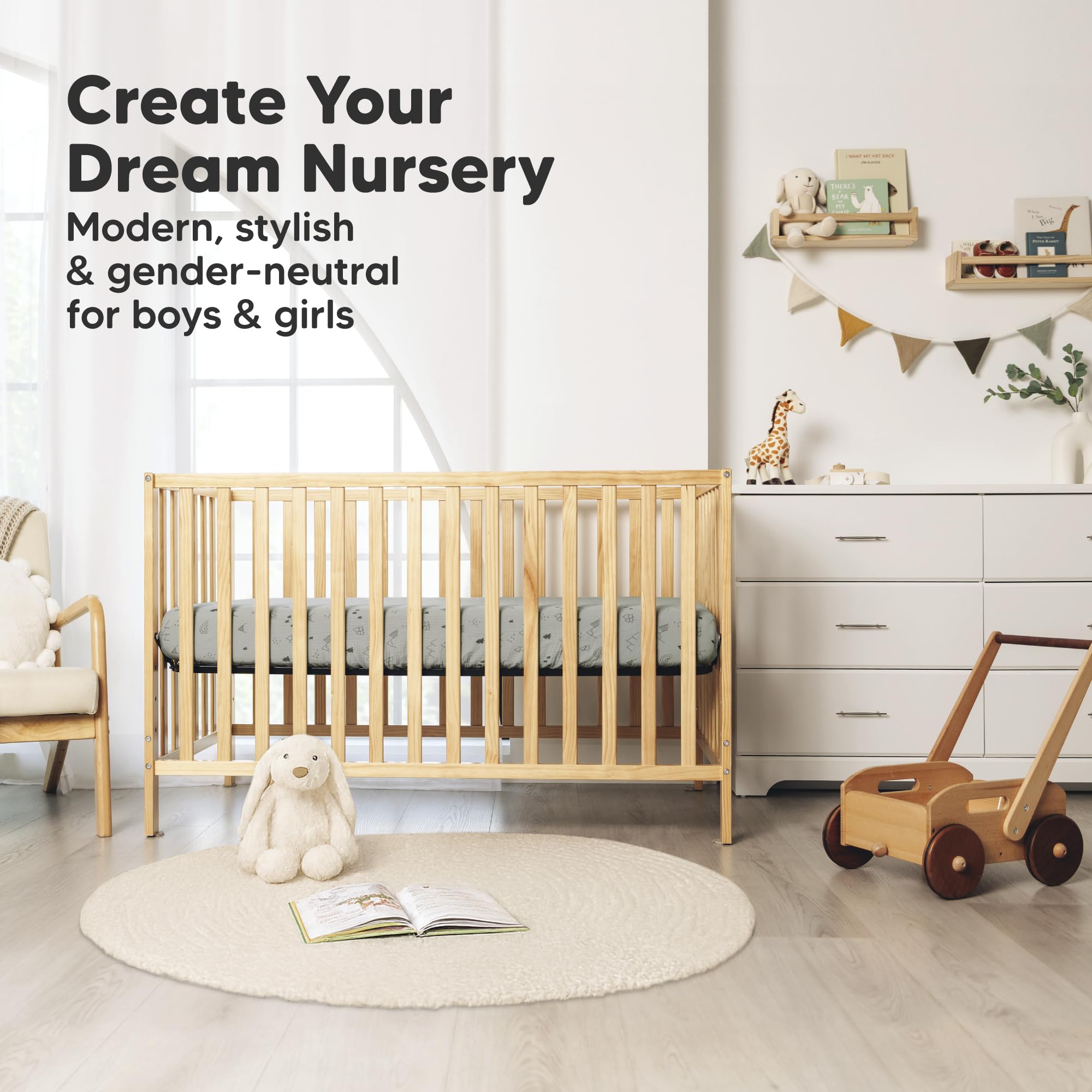 KeaBabies durable machine-washable crib sheets resist wear for everyday use.