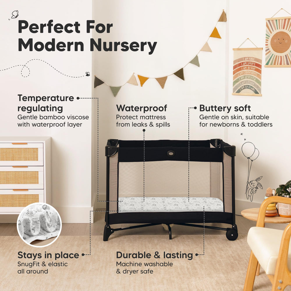 KeaBabies durable, machine-washable crib sheets stand up to frequent laundering.