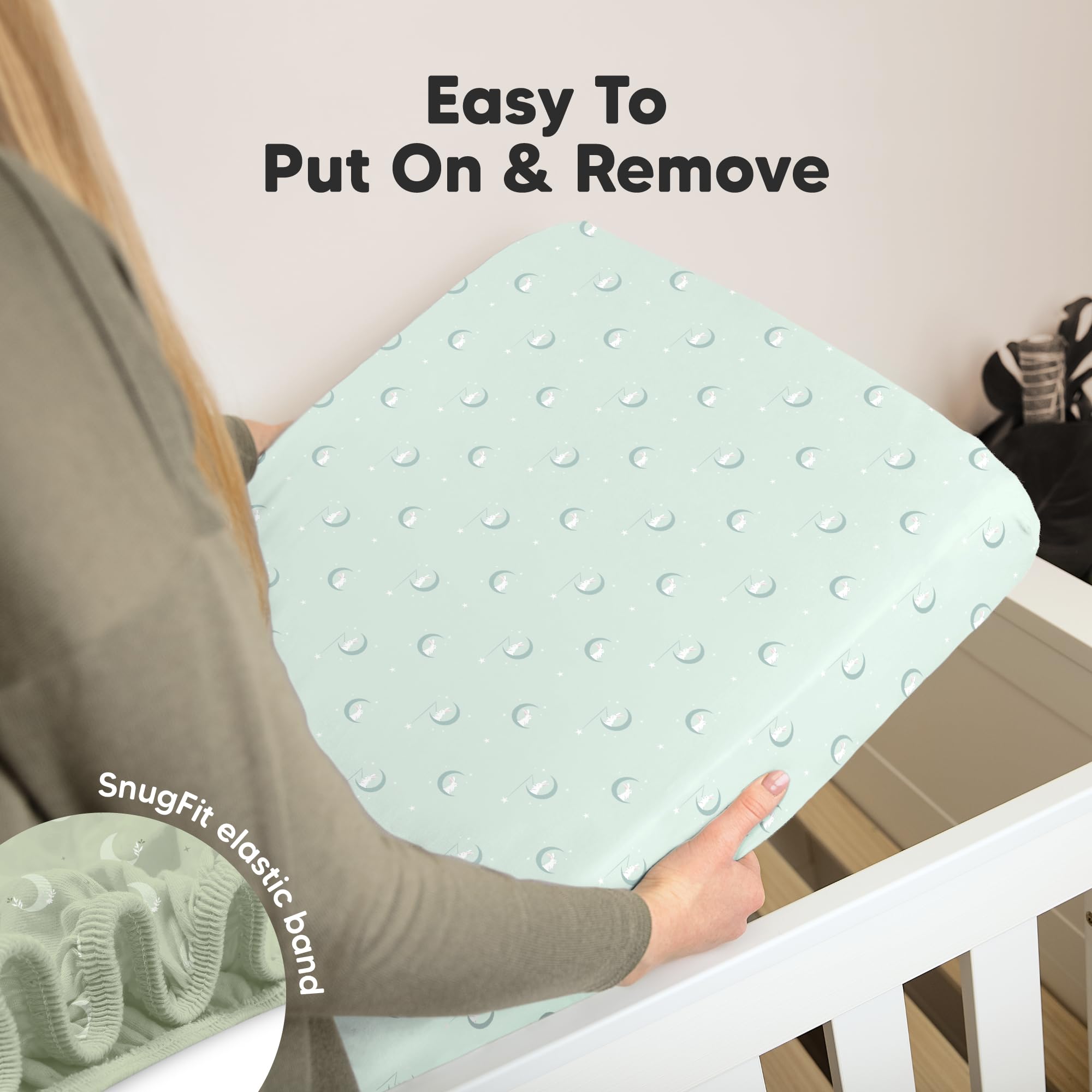 KeaBabies durable machine-washable crib sheets ready for busy nursery use