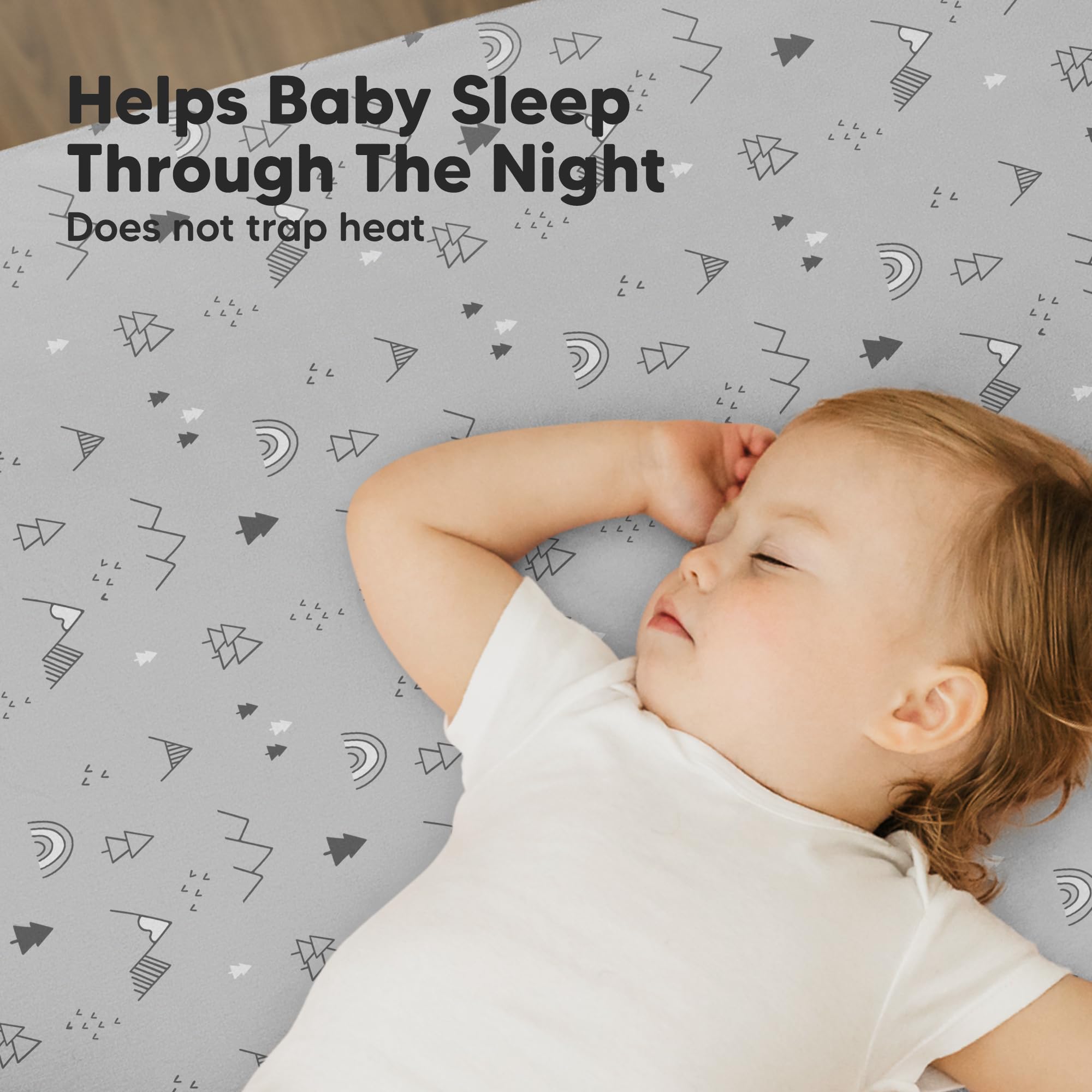 KeaBabies Durable machine washable crib sheets simplify nursery care.