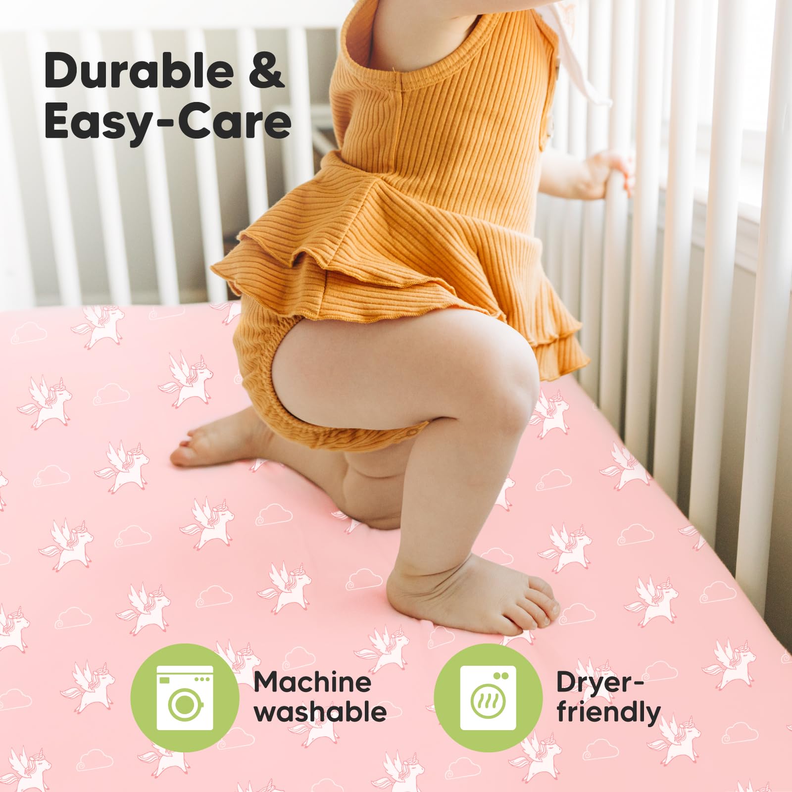 KeaBabies Dreamland sheets are machine washable and dryer friendly