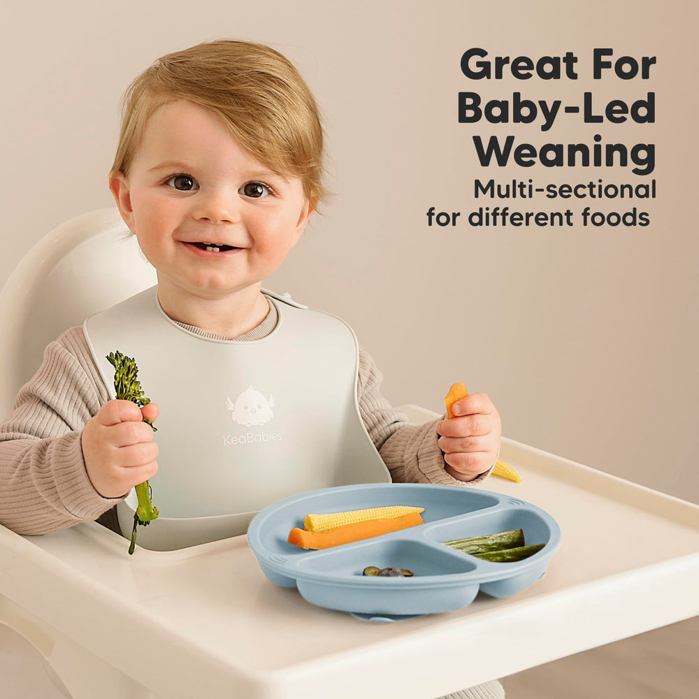 KeaBabies unbreakable silicone plate endures busy mealtimes with kids