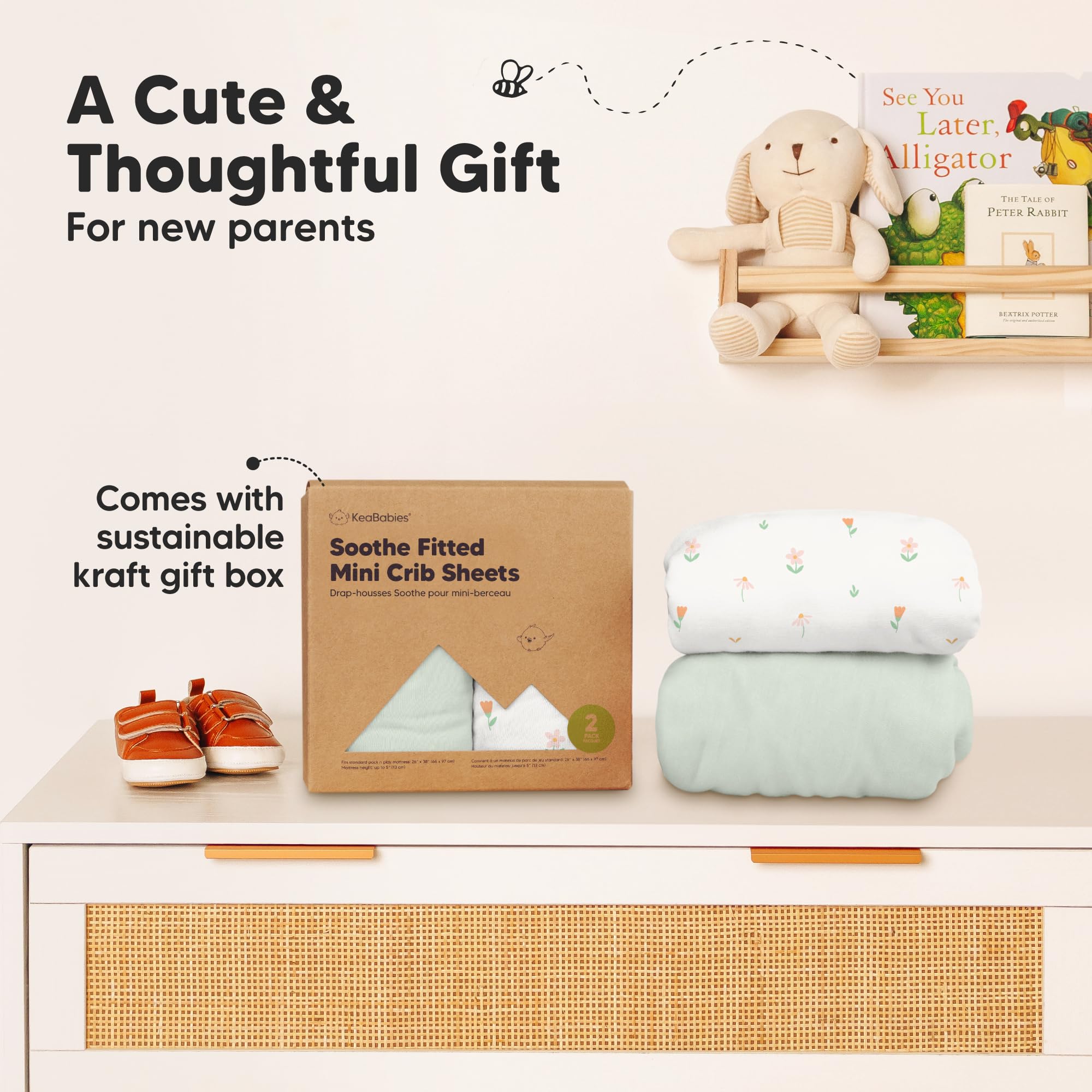KeaBabies easy-care bedding ideal for nursery and daycare routines