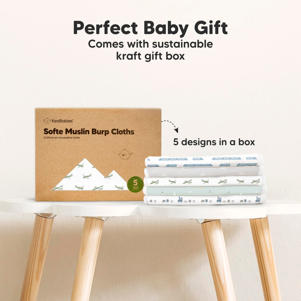 KeaBabies easy-care, wash-ready burp cloths for busy parents.