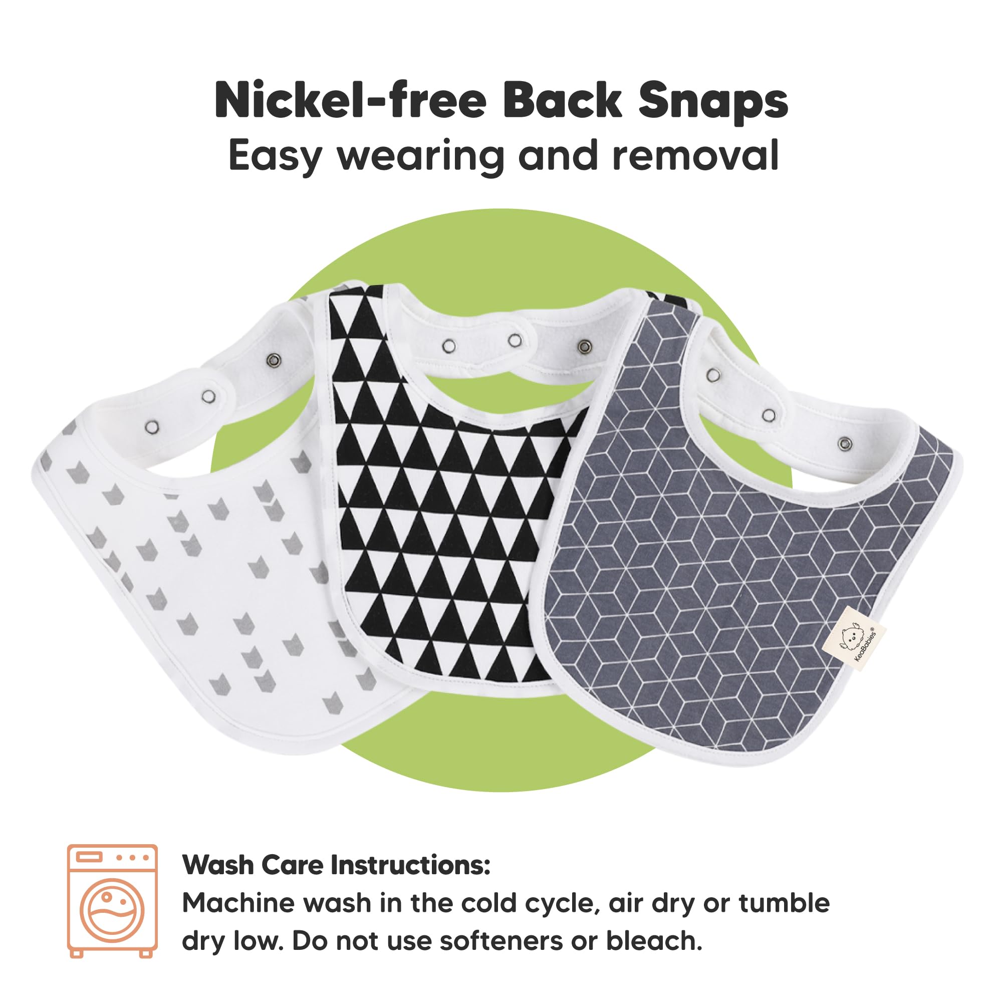 KeaBabies easy-clean bibs design simplifying busy parent routines.