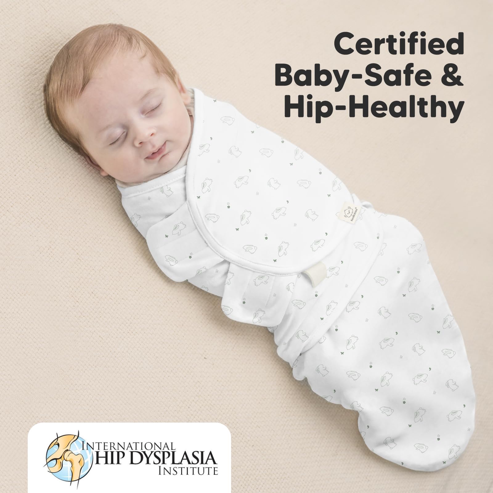 KeaBabies easy-change zipper swaddle allows diaper changes without unwrapping.
