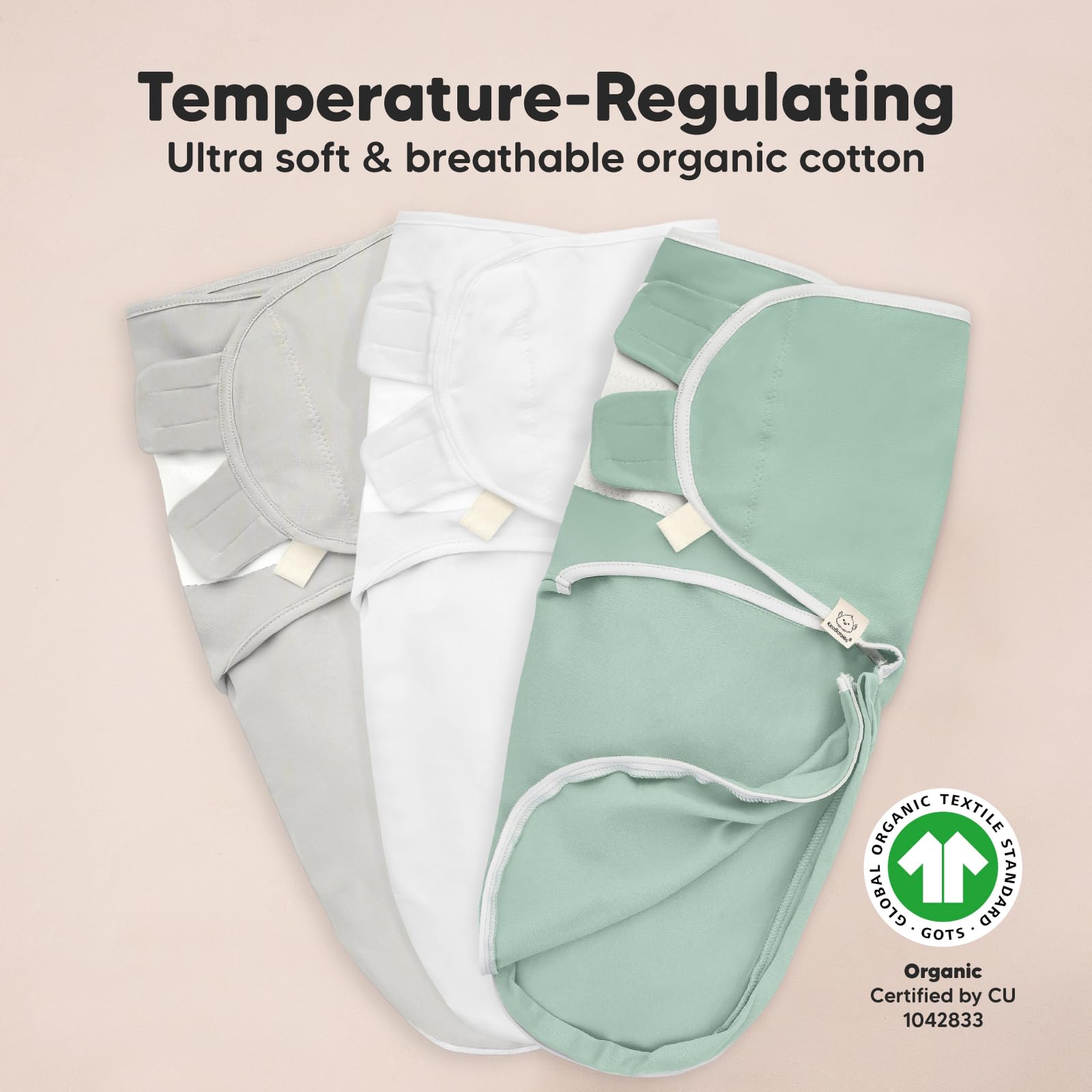 KeaBabies easy diaper-change zipper demonstrates convenience