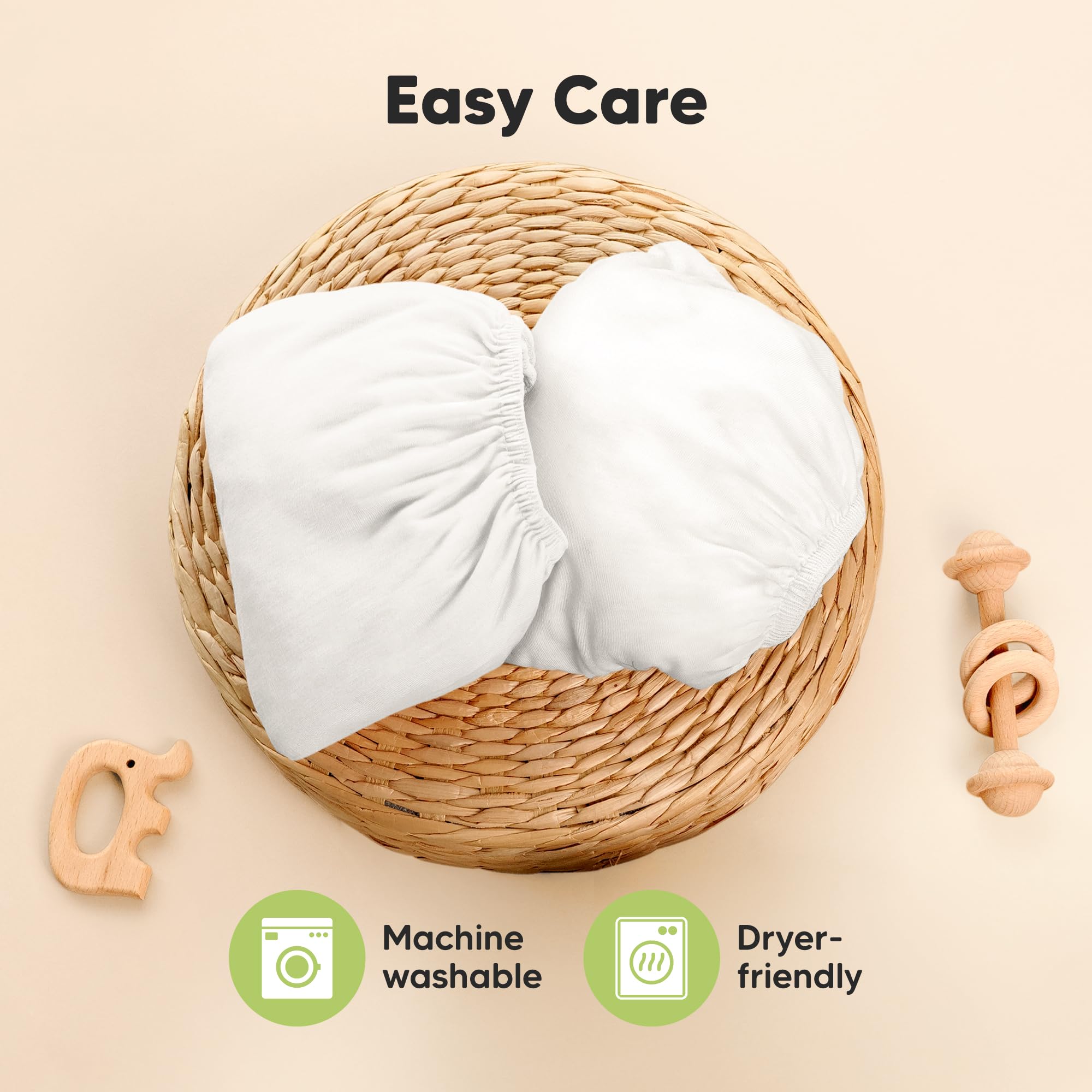 KeaBabies easy-fit mini crib sheets simplify setup and changes