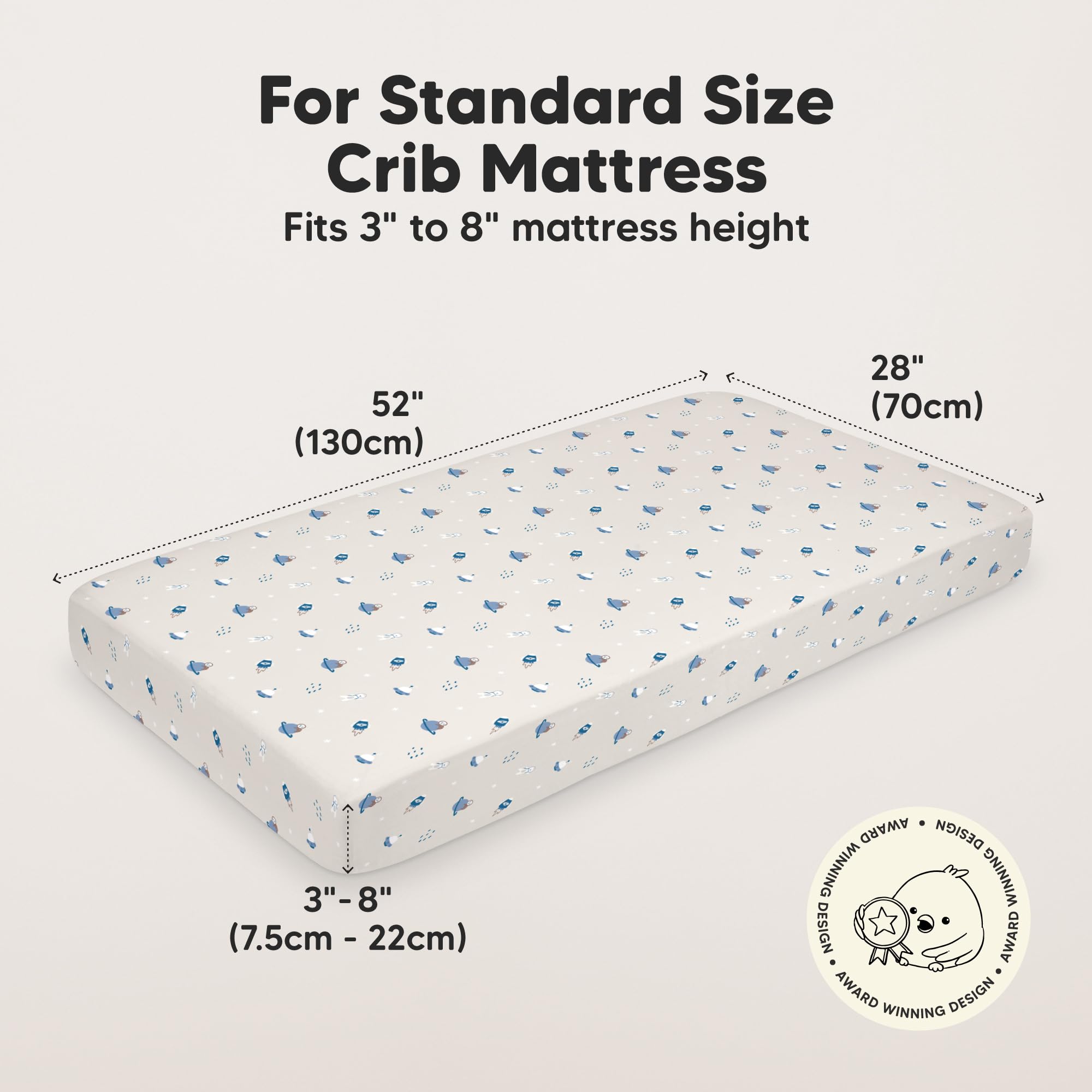 KeaBabies secure elastic band under seam on crib sheet