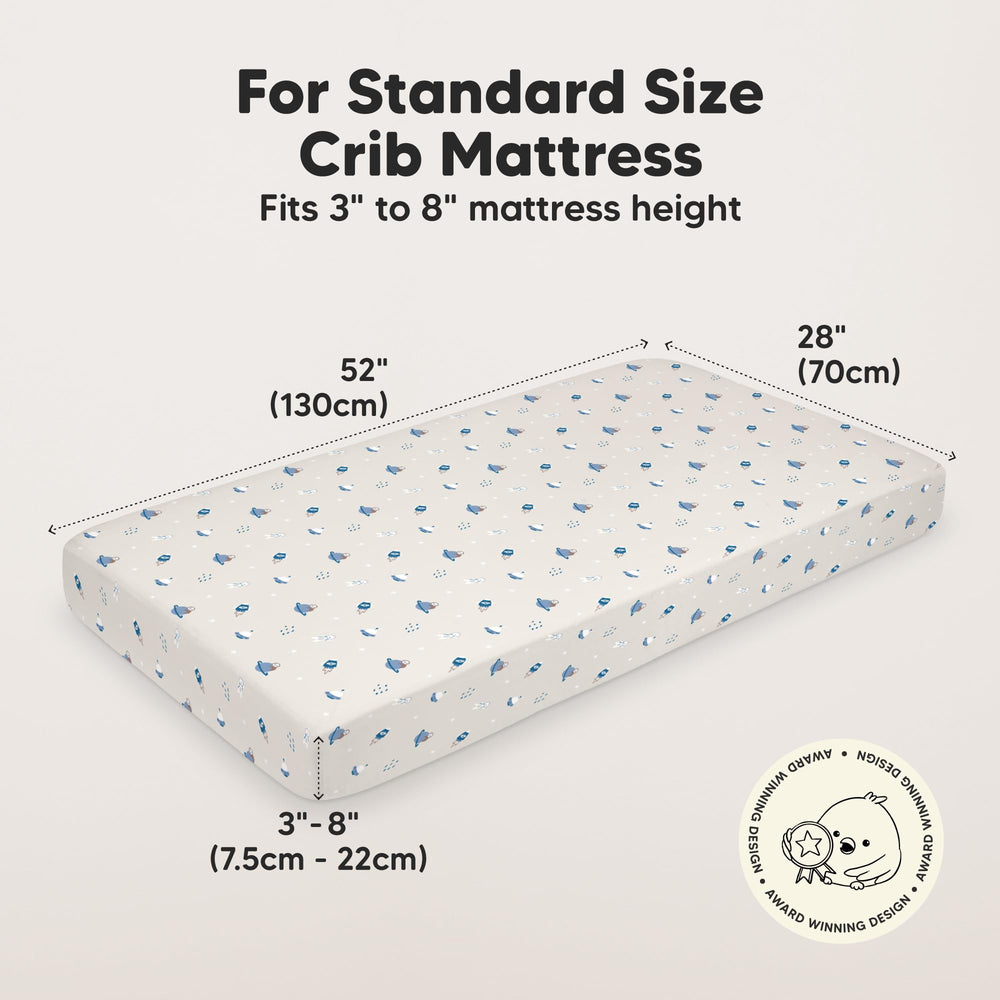 KeaBabies secure elastic band under seam on crib sheet