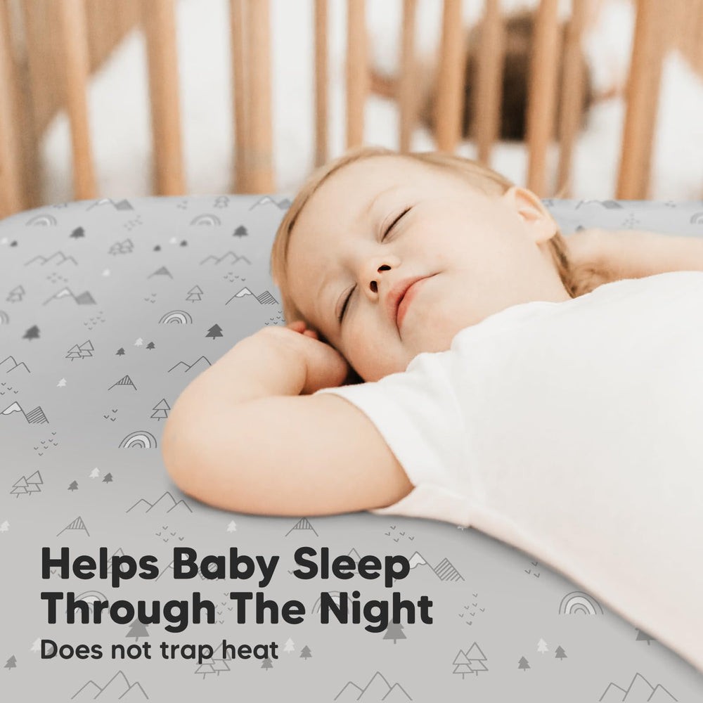KeaBabies elastic-band crib sheet—secure, durable fit under sheets.