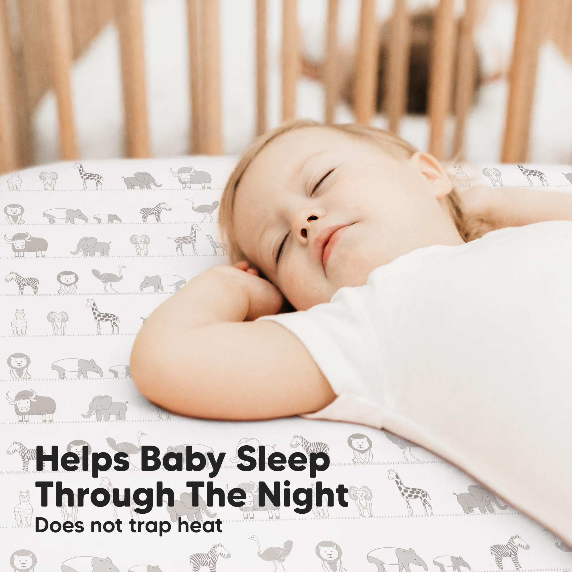 KeaBabies durable stitching keeps crib sheets securely in place through nightly movement.