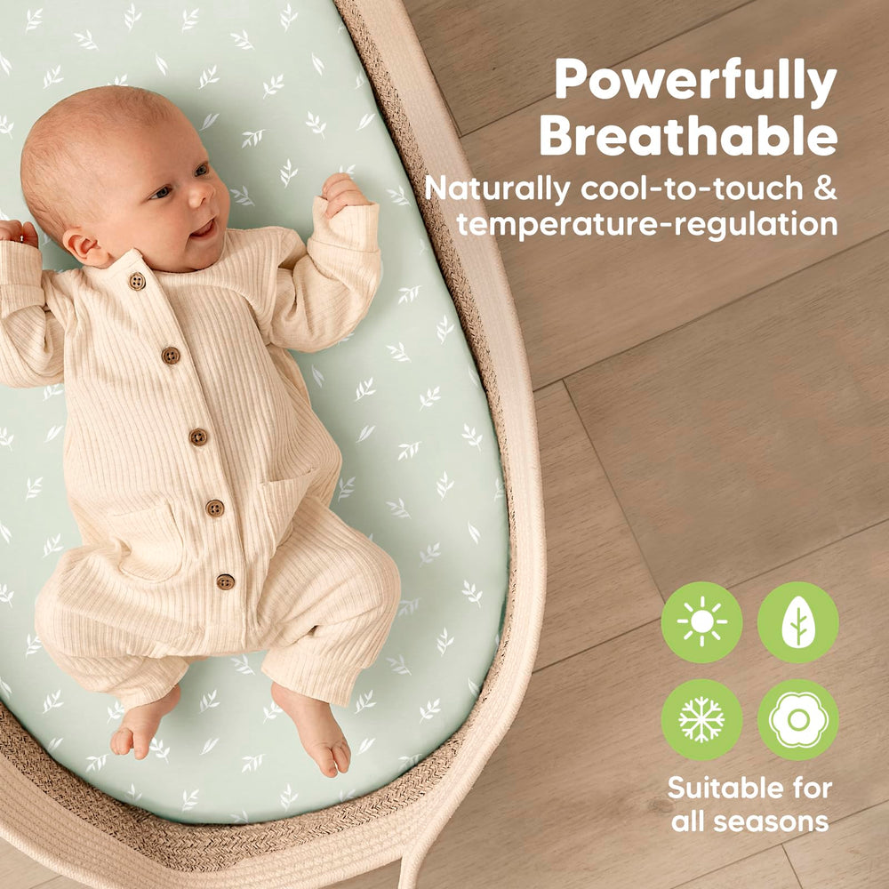 KeaBabies bassinet sheet with hidden elastic for secure fit