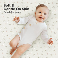 KeaBabies Elastic band keeps mini mattress sheets securely in place.