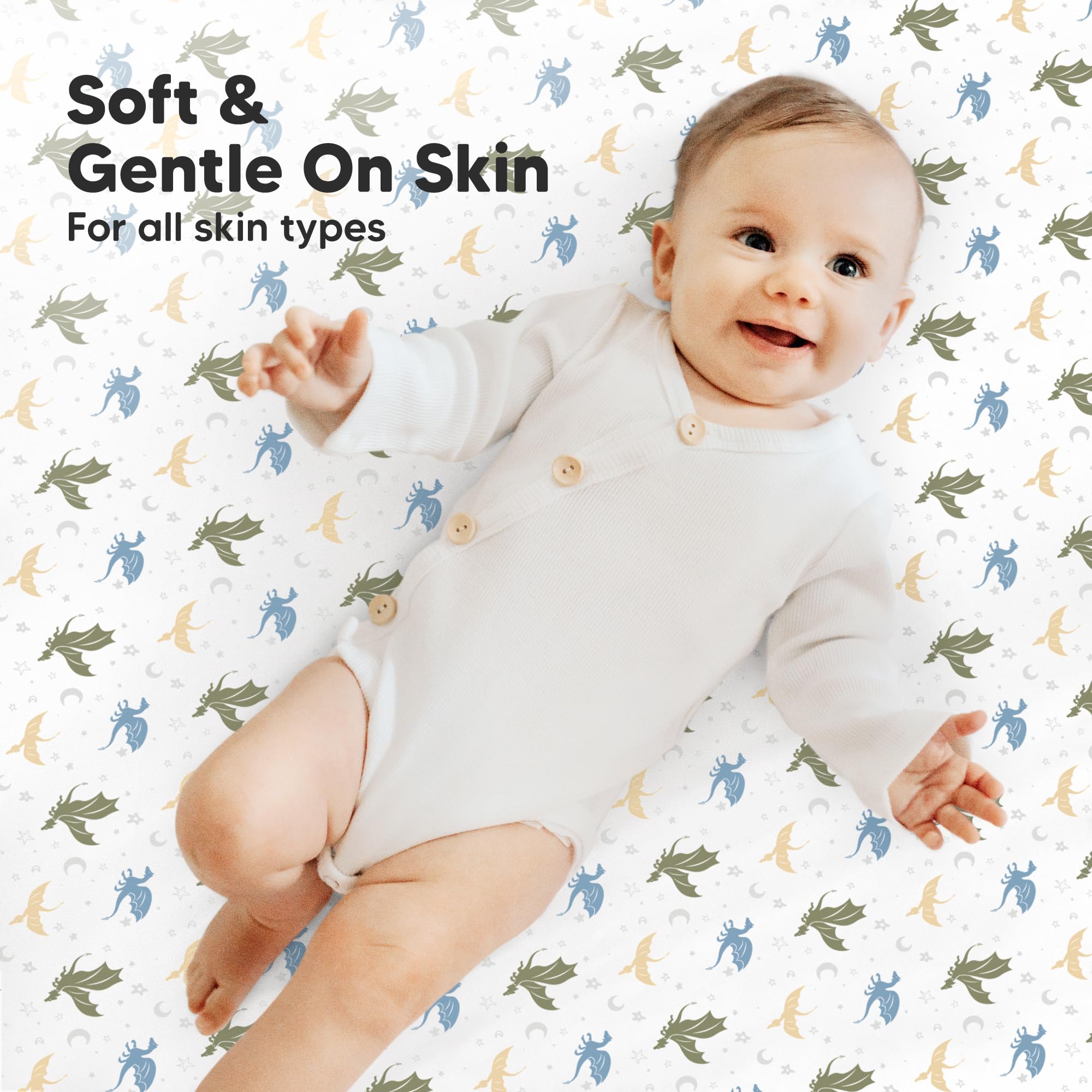 KeaBabies high-quality elastic hidden within seams keeps sheets secure.