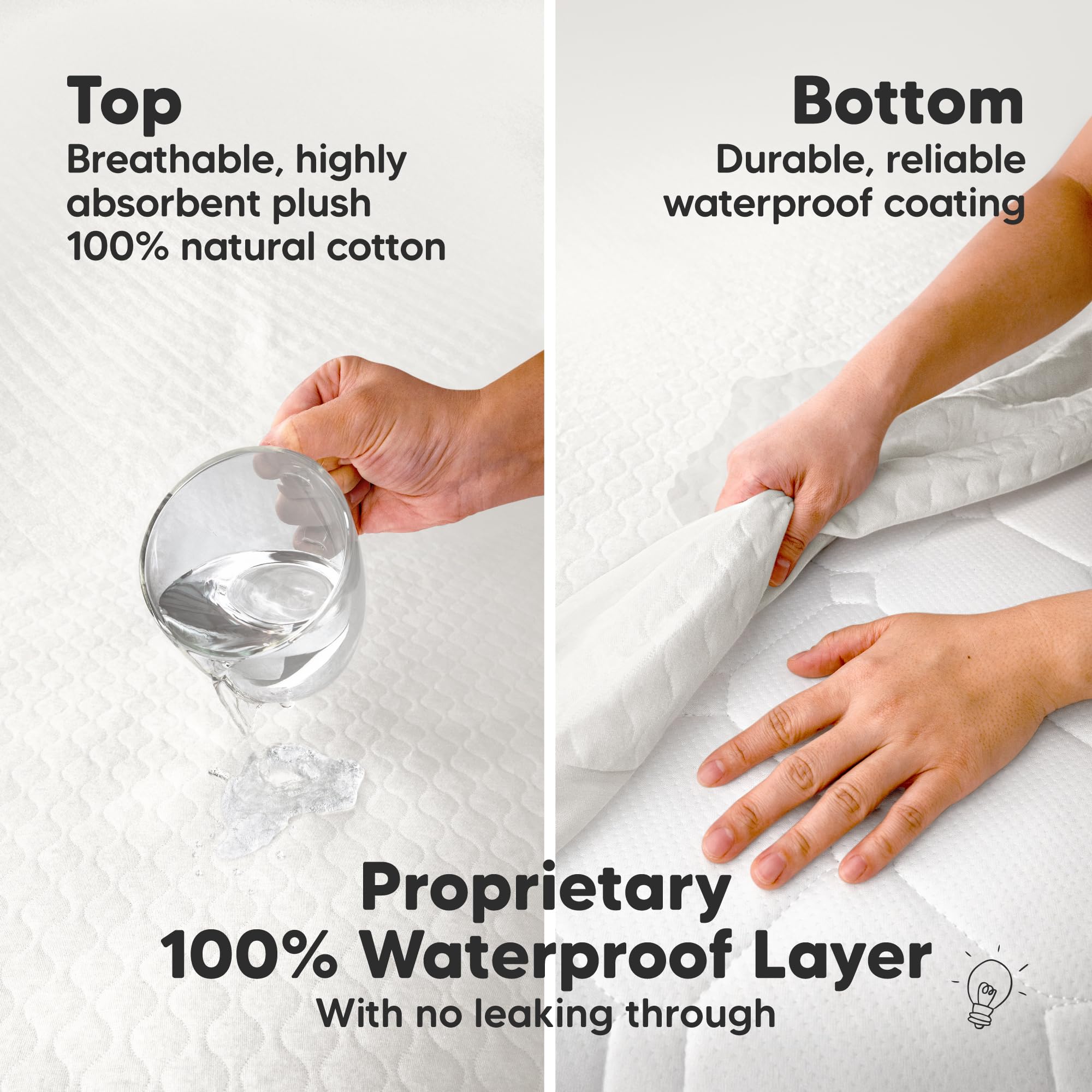 KeaBabies crib protector with elastic hem delivers snug, easy installation.