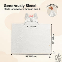 KeaBabies Ella absorbent towel close-up shows plush organic cotton for quick drying.