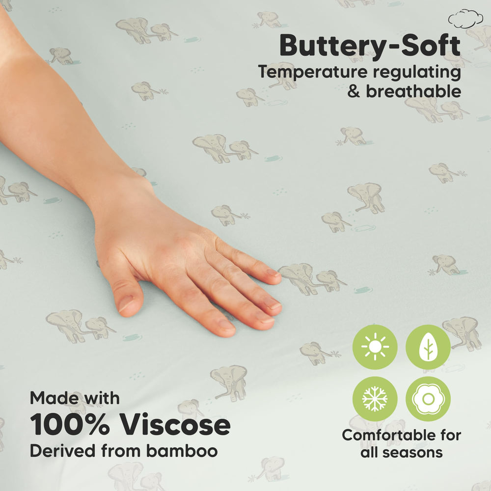 KeaBabies Elly bamboo-viscose-bedding feels soft and temperature-regulating for all seasons.