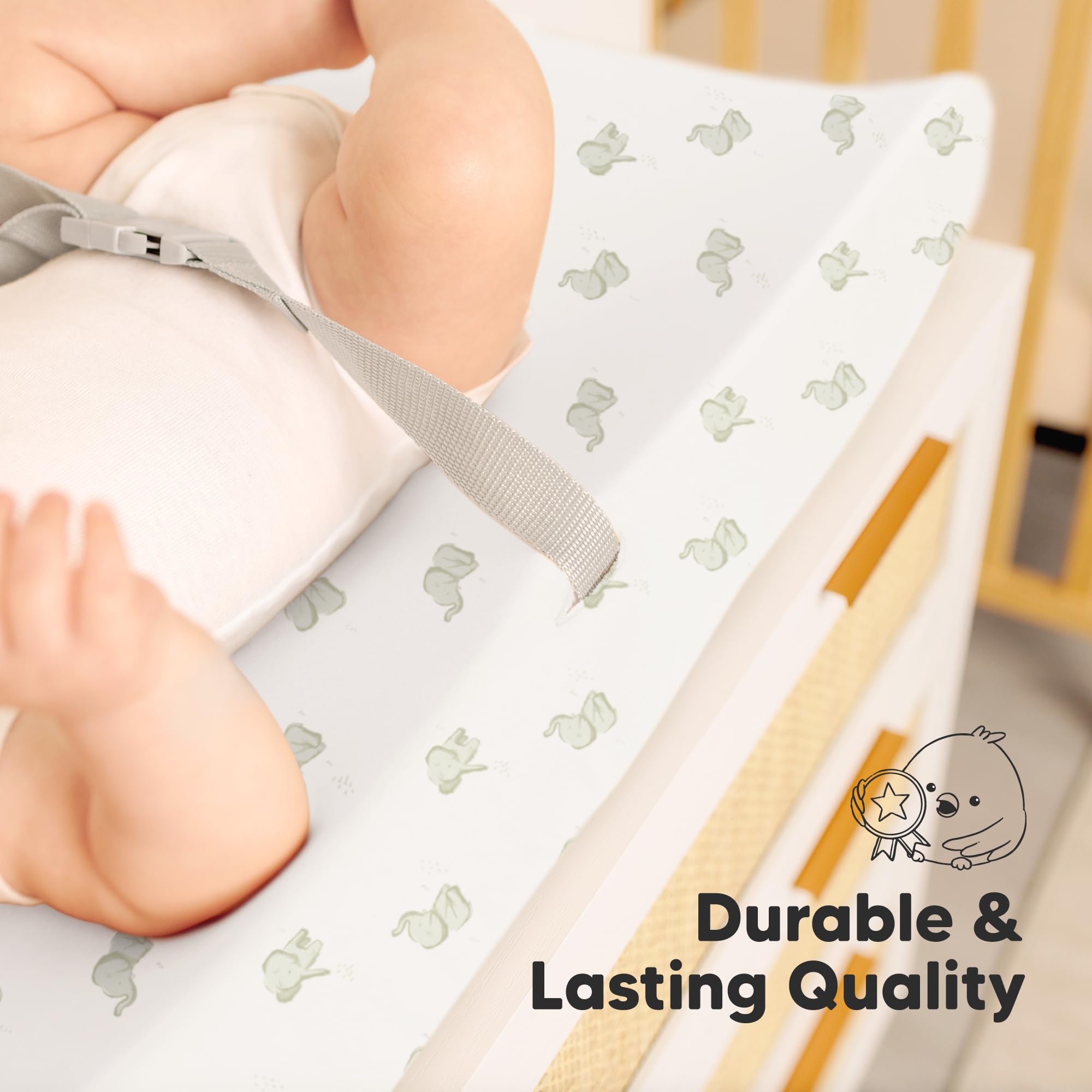 KeaBabies Elly cover is easy to put on and remove for quick changes