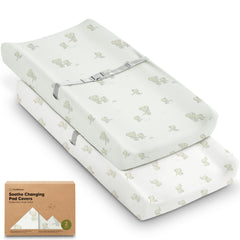KeaBabies Elly changing pad cover close-up highlighting organic cotton softness for baby skin.