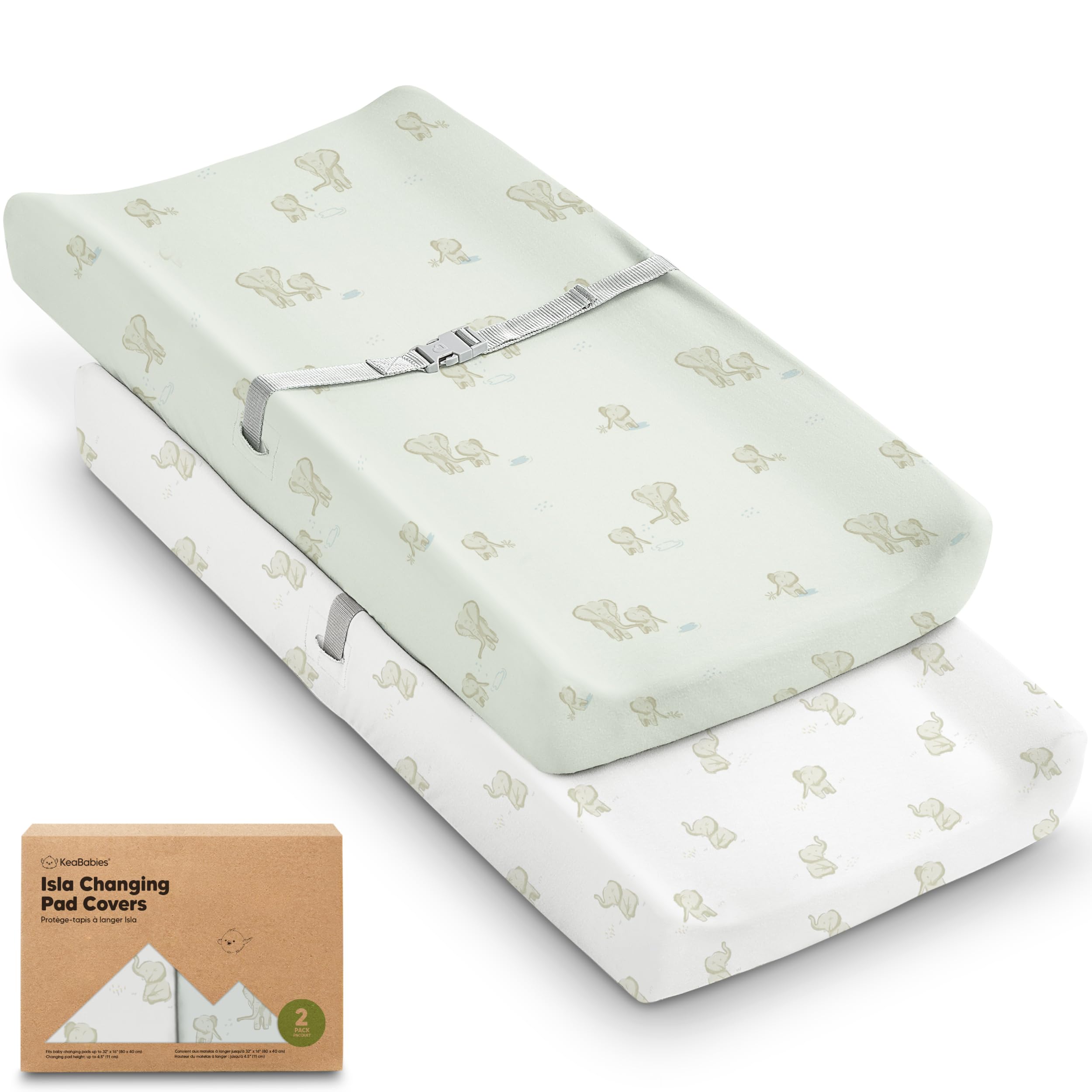 KeaBabies Elly changing pad cover in soft viscose provides gentle comfort during diaper changes