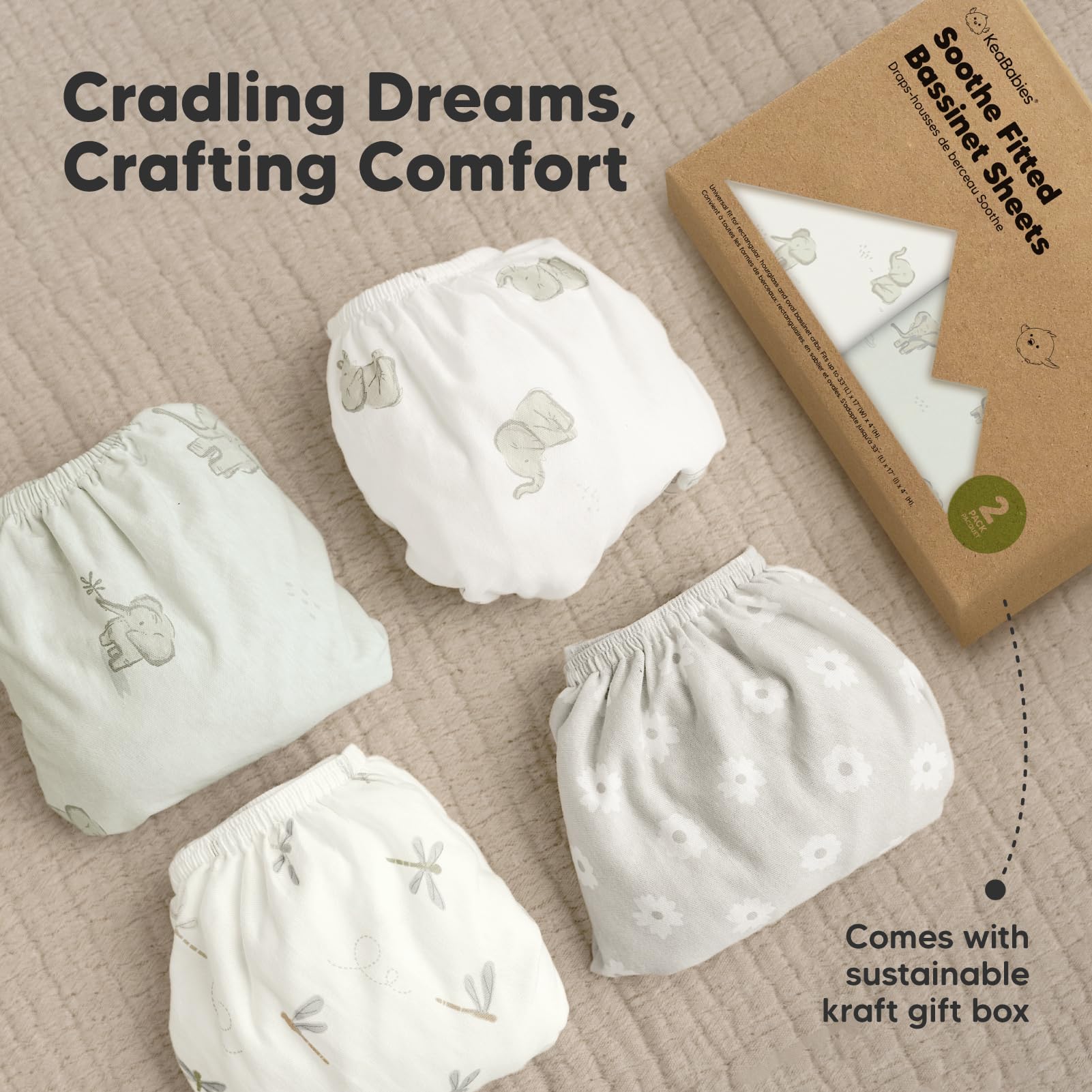 KeaBabies Elly 2-pack packaging showcases value and organization.
