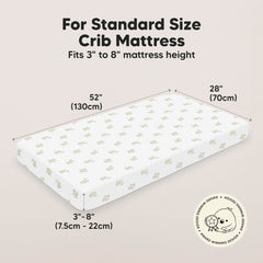 KeaBabies Elly SnugFit Tech close-up ensures easy fitting on crib mattress.