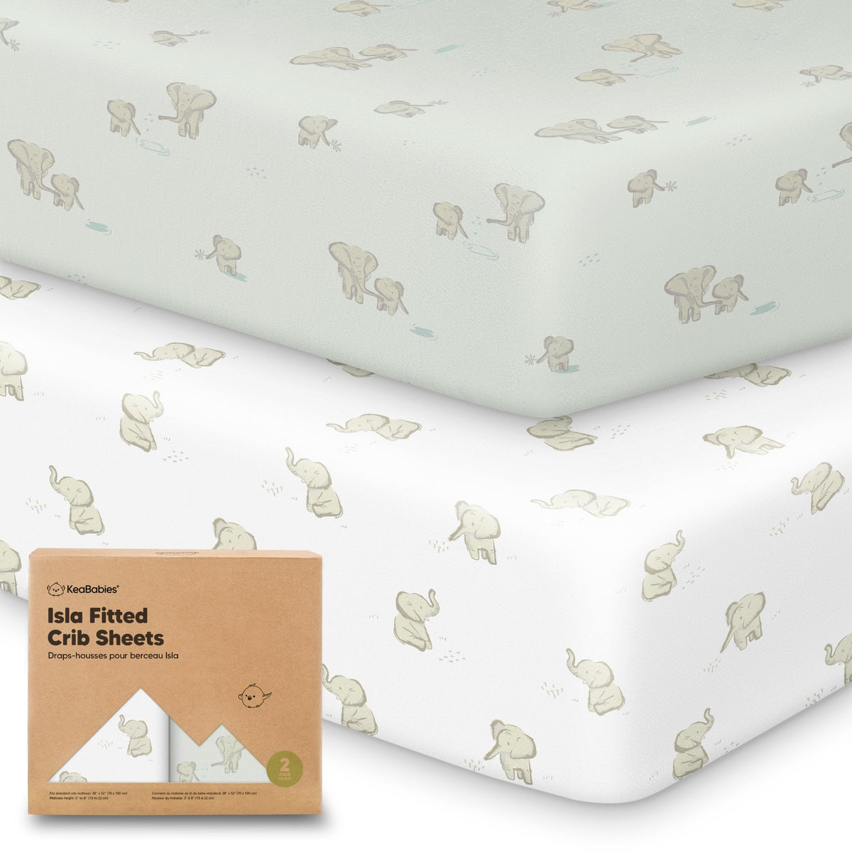 KeaBabies Elly crib sheet soft-bamboo fabric for gentle, breathable sleep.