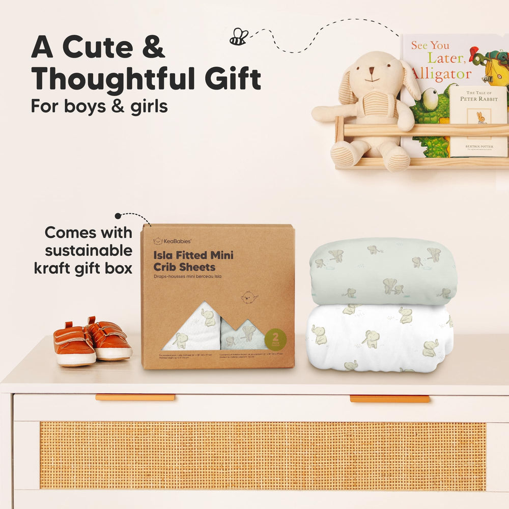 KeaBabies Elly two-pack-mini-sheets offers convenience and value for busy parents.