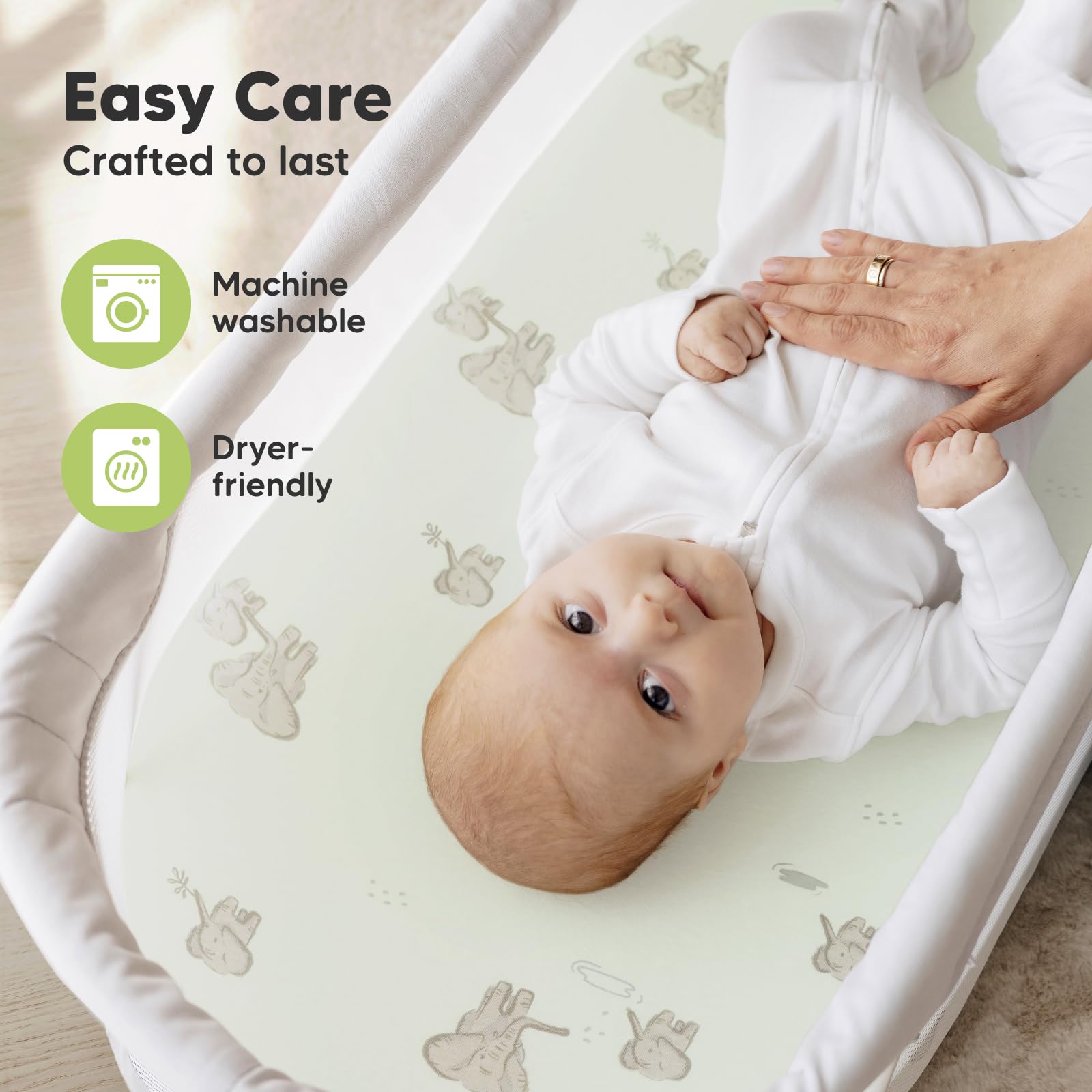 KeaBabies Elly universal-fit design fits Halo, Graco, Chicco, and more.