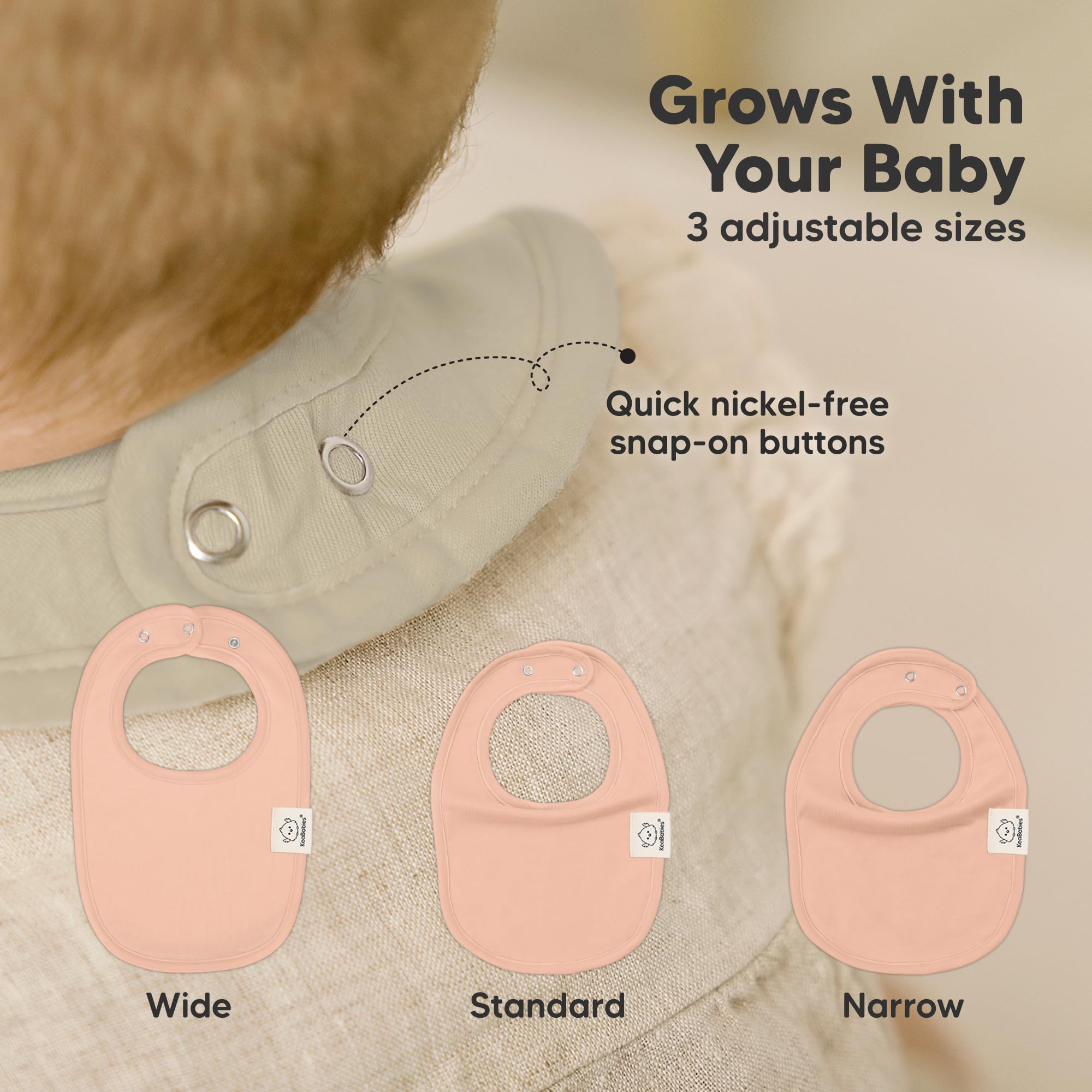 KeaBabies Embrace 8-Pack full-coverage bib showcases torso protection during feeding and teething