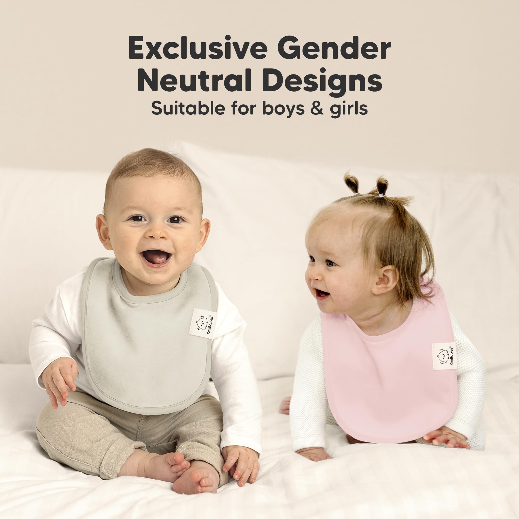KeaBabies Embrace 8-Pack on-toddler wear image shows practical mess protection